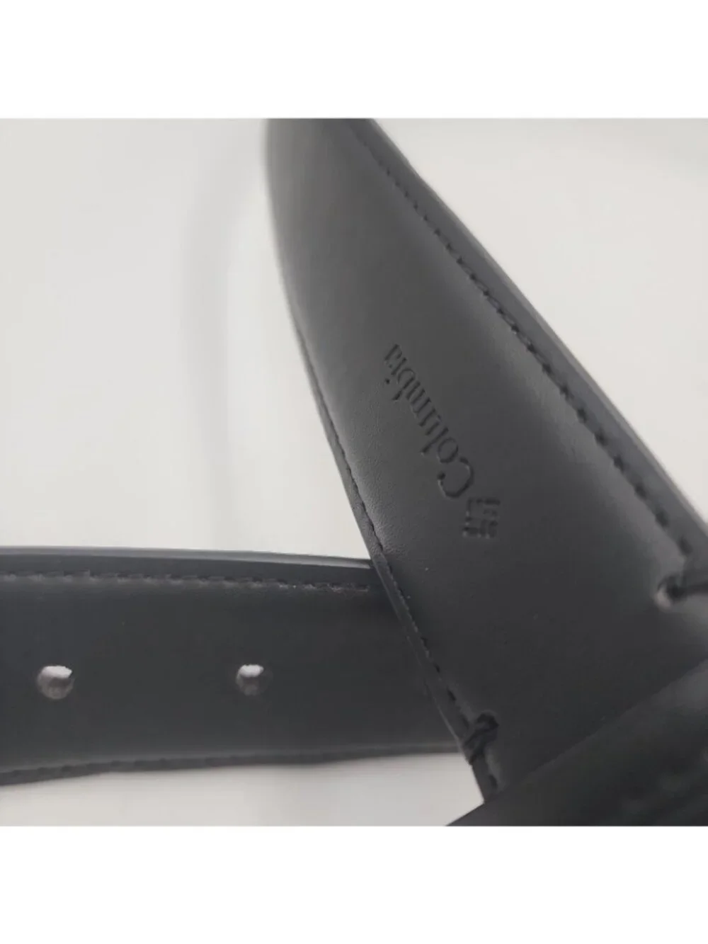Mens Columbia Black Leather Belt Size 50 Fits 45-51